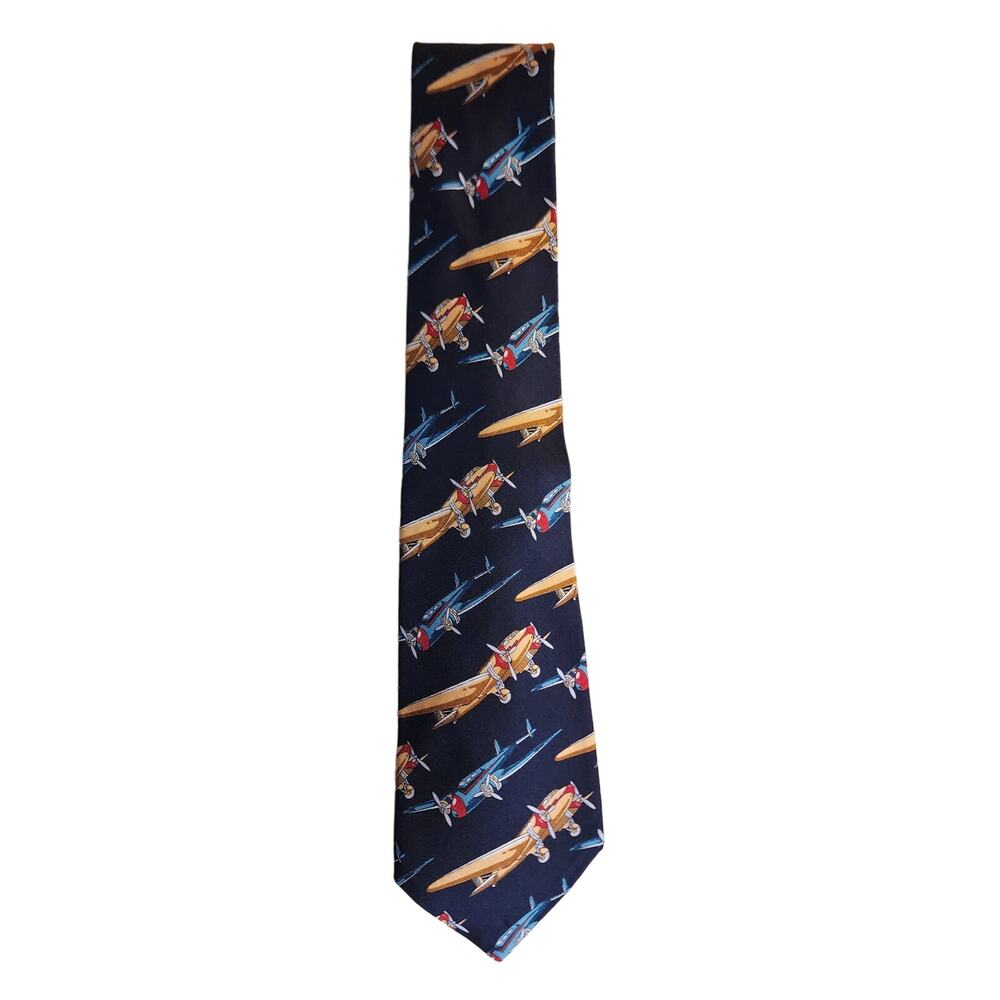 Paul‎ Fredrick Men's 100% Italian Silk Tie Planes Hand Tailored USA